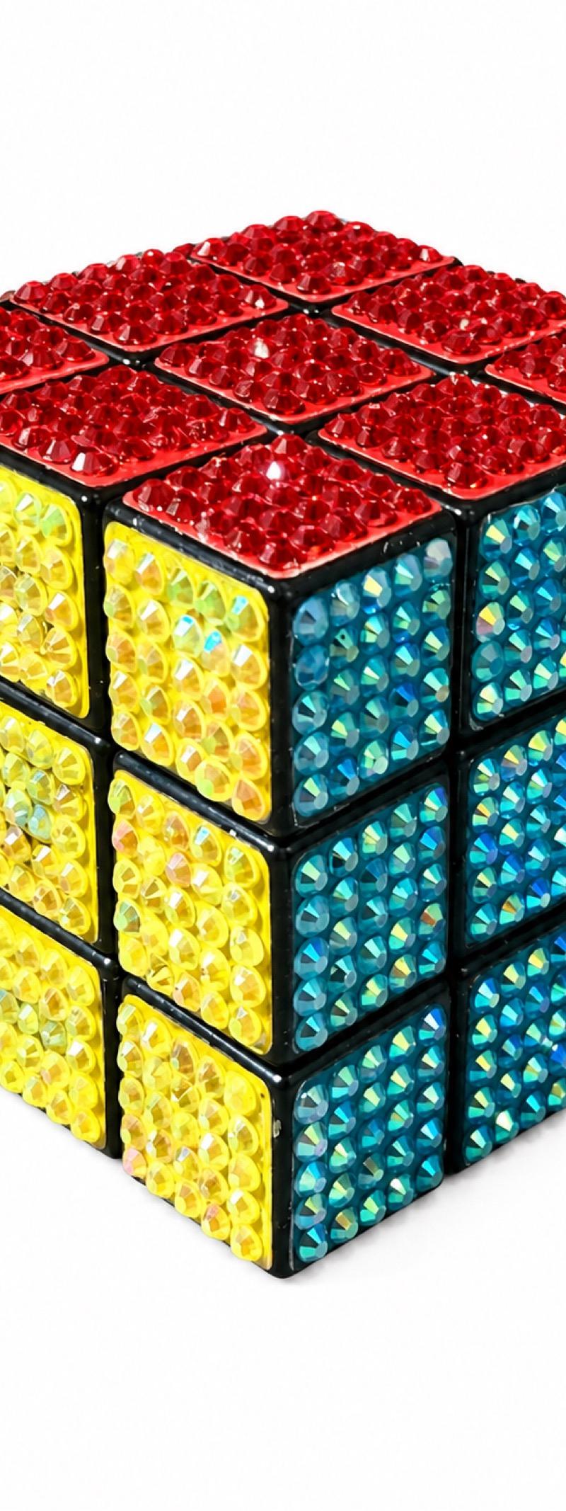 Hand bedazzled 3D game cube