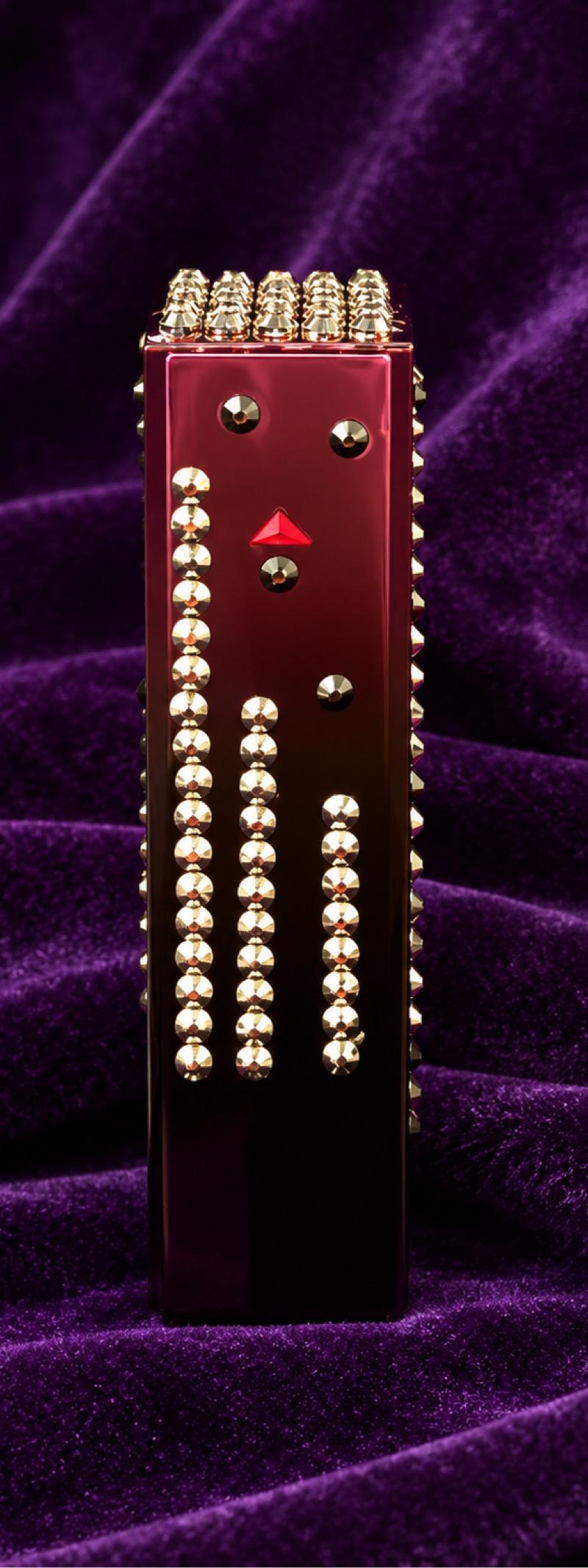 Hand bedazzled red lipstick